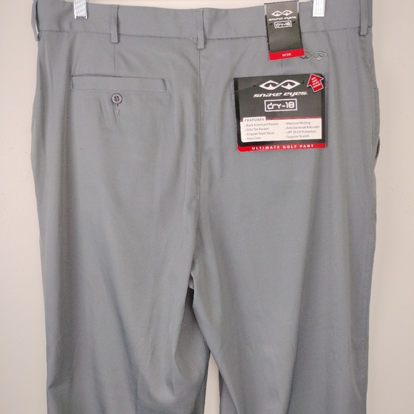 NWT Skake Eyes Performance Golf Wear Dry-18 Ultimate Golf Pant in Gray Sz. 36x32 - Picture 6 of 14